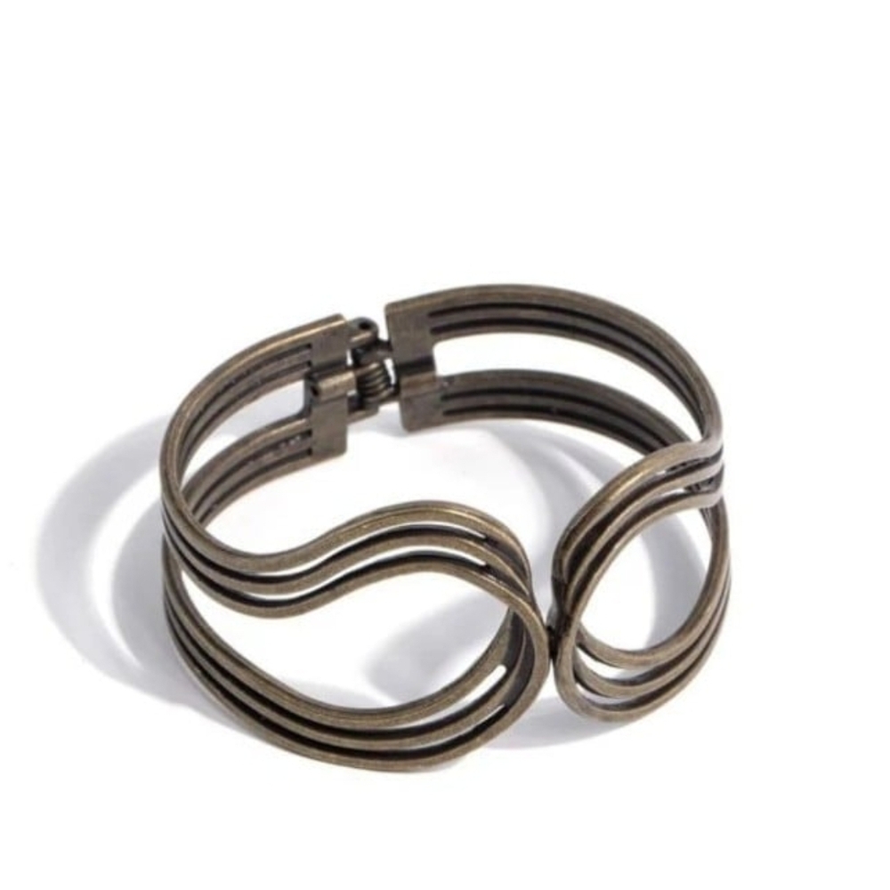 Paparazzi Bronze Brass Bracelet Shockwave Attitude Hinged Fashion Jewelry